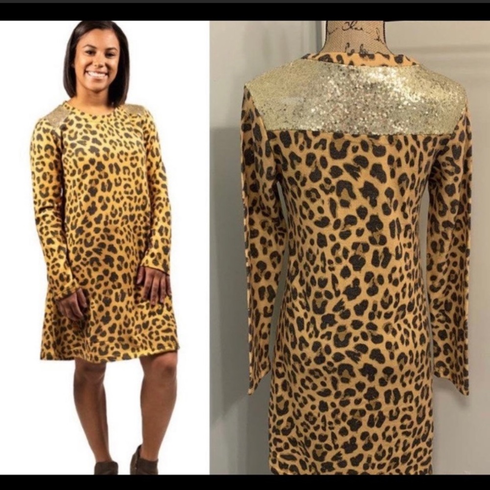 NWT simply southern dress leopard sz small